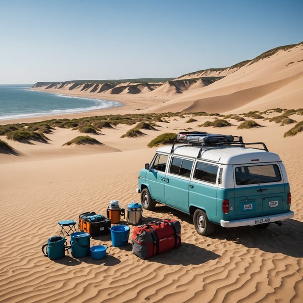 Quels sont les équipements nécessaires pour un camping en région de dunes en été?